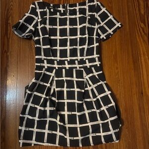 Black and White Richie Structure Checkprint Window Pane Dress Size 4